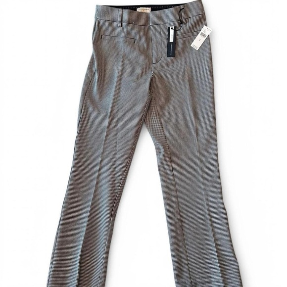 NWT-Anthropologie Essential Kick Flare Pants Size 8 - Black & White Houndstooth - Picture 7 of 9